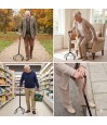 Senior avec canne de marche quadripode orthopédique Drive à quatre pieds, réglable pour un soutien sécurisé