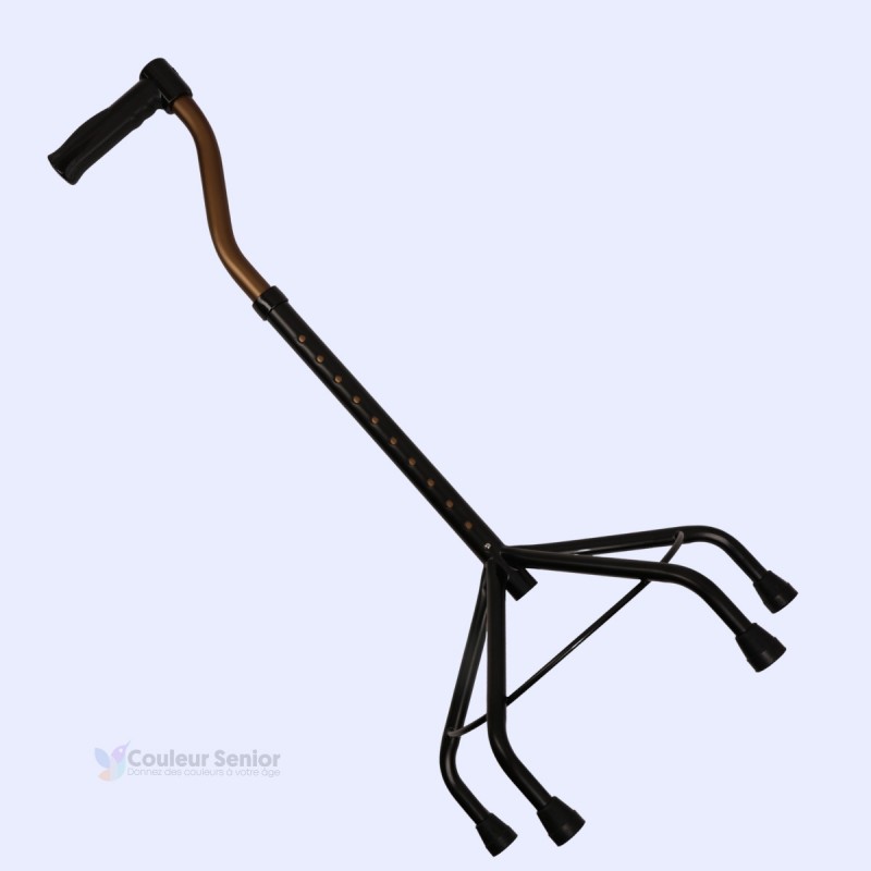 Profil complet de la canne de marche quadipode réglable orthopédique à 4 pieds de Drive Pharmacie.