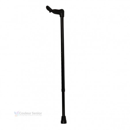 Vue latérale poignée ergonomique noire de la canne de marche orthopédique réglable Pharmacie.
