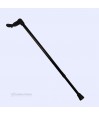 Profil complet de la canne de marche orthopédique noire réglable dotée d'une poignée ergonomique stable.