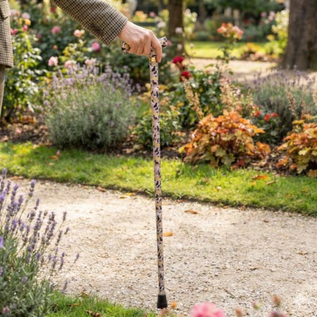 Canne de marche pliable originale animaux. Grand mère au parc avec canne chiens réglable aluminium.