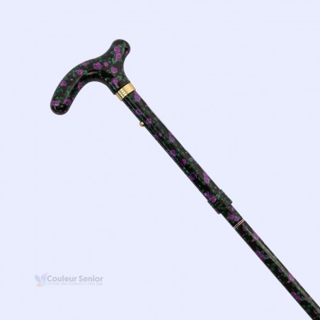 Joli motif fleuri sur canne de marche pour femme réglable, poignée en T, cadeau remboursable.