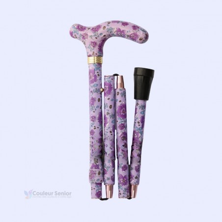 Canne de marche pliable et réglable pour femme. Beau cadeau original et romantique.