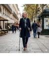 Canne de marche pour femme offrant un support stable , Nymphéas, artistique et original pour se balader.