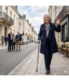 Canne de marche réglable et sécurisée, avec poignée ergonomique en T. Cadeau élégant pour femme.