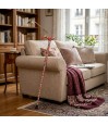 Élégante canne de marche réglable femme, motif rouge fantaisie, décorant un beau salon.