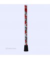 Embout antidérapant de canne de marche rouge pour femme, élégant avec ses fleurs de coquelicot.