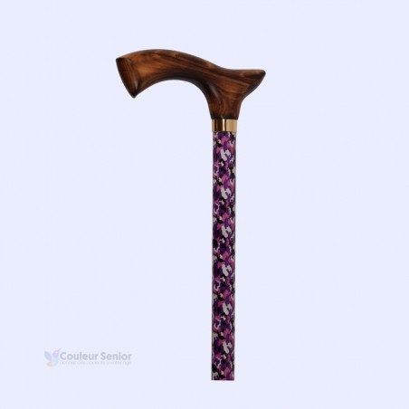 Élégante poignée T en bois pour cette canne de marche femme au design original et amusant.