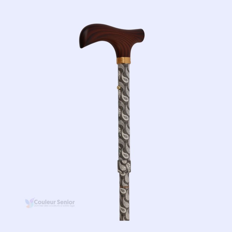 Poignée T en bois à 45°, canne de marche pour femme de luxe en aluminium, élégante et féminine.