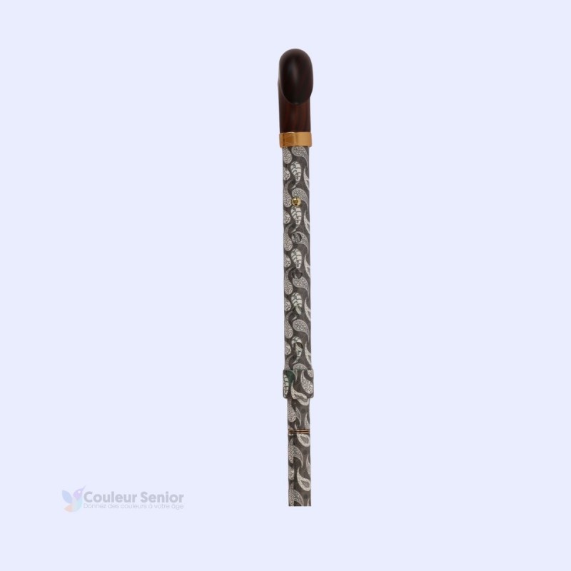Canne de marche pour femme réglable en aluminium, luxe et féminin, élégante poignée en T en bois.