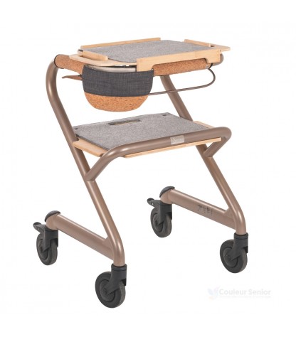 Rollator déambulateur 4 roues d’intérieur Saljol élégant et multifonction.