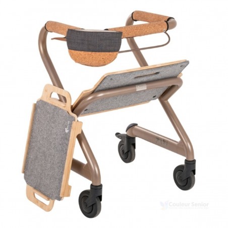 Le rollator d'intérieur Saijol, couleur champagne, est éligible au remboursement du déambulateur.