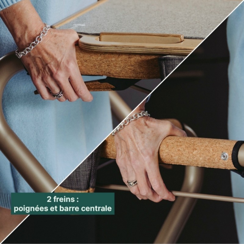 Le déambulateur d'intérieur premium Saijol offre stabilité et freins à haute efficacité.