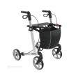 Le rollator premium Rehasense Server blanc est un déambulateur à 4 roues idéal pour les seniors.