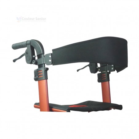 Le rollator senior Neo Fold terracotta avec siège est éligible à un remboursement.