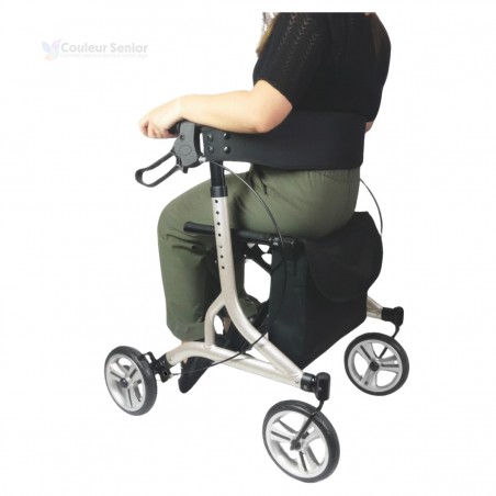Déambulateur hybride Neo Easy blanc : excellente qualité-prix et partiellement remboursable par la Sécu.