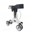 Neo Easy blanc, avec siège et pliable léger, pesant 5,6 kg : le déambulateur robuste et de qualité supportant 136 kg.