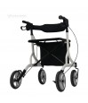 Rollator hybride Neo Easy blanc, très stable, pour vos déplacements intérieurs et extérieurs.