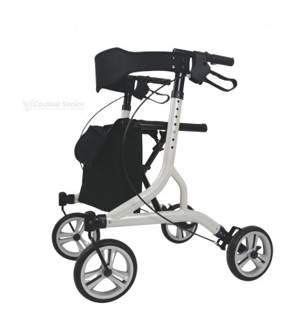 Déambulateur 4 roues hybride Neo Easy bleu est idéal pour intérieur et extérieur, éligible pour être remboursable par la Sécu,