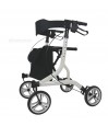 Déambulateur 4 roues hybride Neo Easy bleu est idéal pour intérieur et extérieur, éligible pour être remboursable par la Sécu,