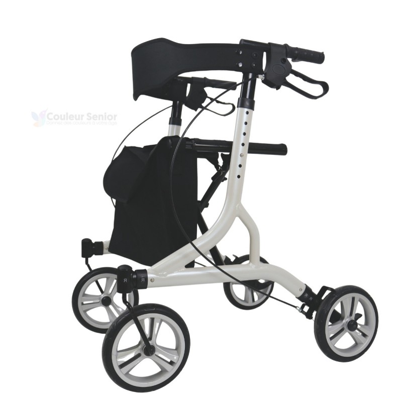 Déambulateur 4 roues hybride Neo Easy bleu est idéal pour intérieur et extérieur, éligible pour être remboursable par la Sécu,