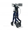 Ce déambulateur hybride à 4 roues, très stable, est pliable en largeur et en profondeur.