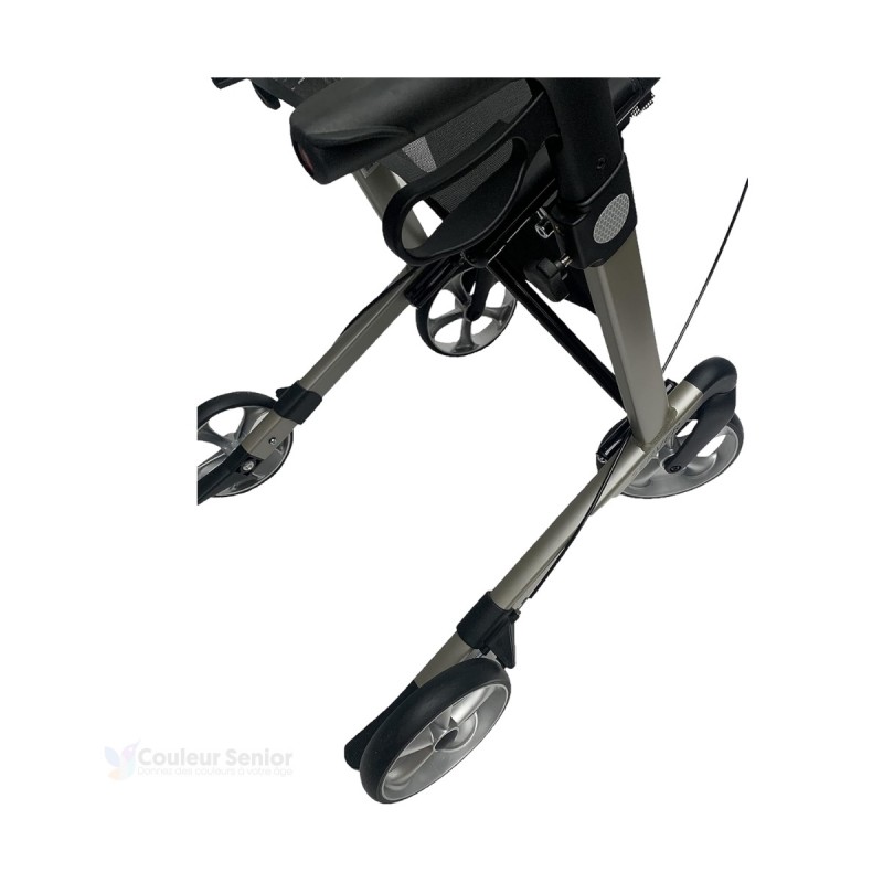Rollator Rehasense Server XL gris, d'excellente qualité-prix, très stable pour 200 kg.