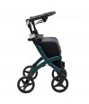 Rollz Flex vert de luxe, 7,4 kg. Déambulateur esthétique avec poignées réglables et siège.