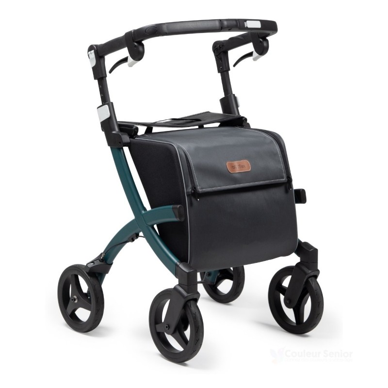 Déambulateur Rollz Flex Standard – Caddy de course élégant vert avec un grand sac de 25 L.