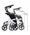 Déambulateur Rollz Flex blanc élégant: roues 360°, siège, sac de courses. Remboursé Sécu.