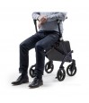 Déambulateur solide Rollz Flex violet, avec roues à 360°, sac de courses et remboursement sécu.