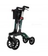Rollator Brooklyn vert plié, rangement facile à domicile, prise en charge par la sécurité sociale.
