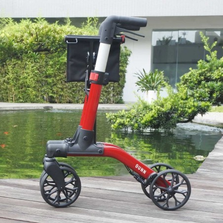 Modèle standard du déambulateur Brooklyn rouge, seulement 8 kg pour une mobilité simplifiée.