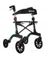 Déambulateur en aluminium Brooklyn vert, de haute qualité, de la marque Quun de Mobio, robuste et pesant 7,8 kg.