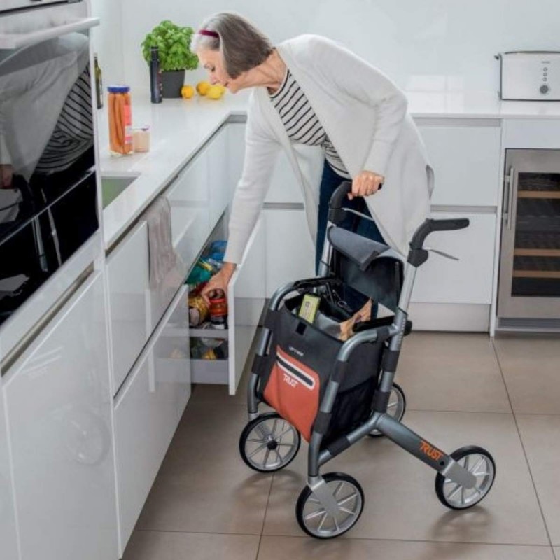 Let's Shop Trust Care : rollator élégant avec sac étanche. Remboursement sécurité sociale.