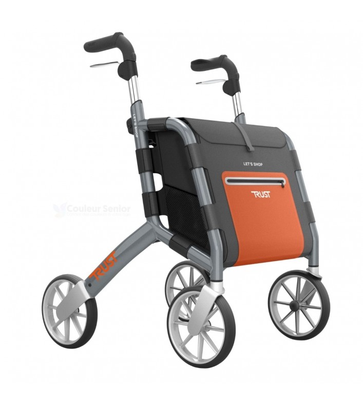 Chariot de courses design Let's Shop avec siège. Produit remboursé par la Sécurité sociale.