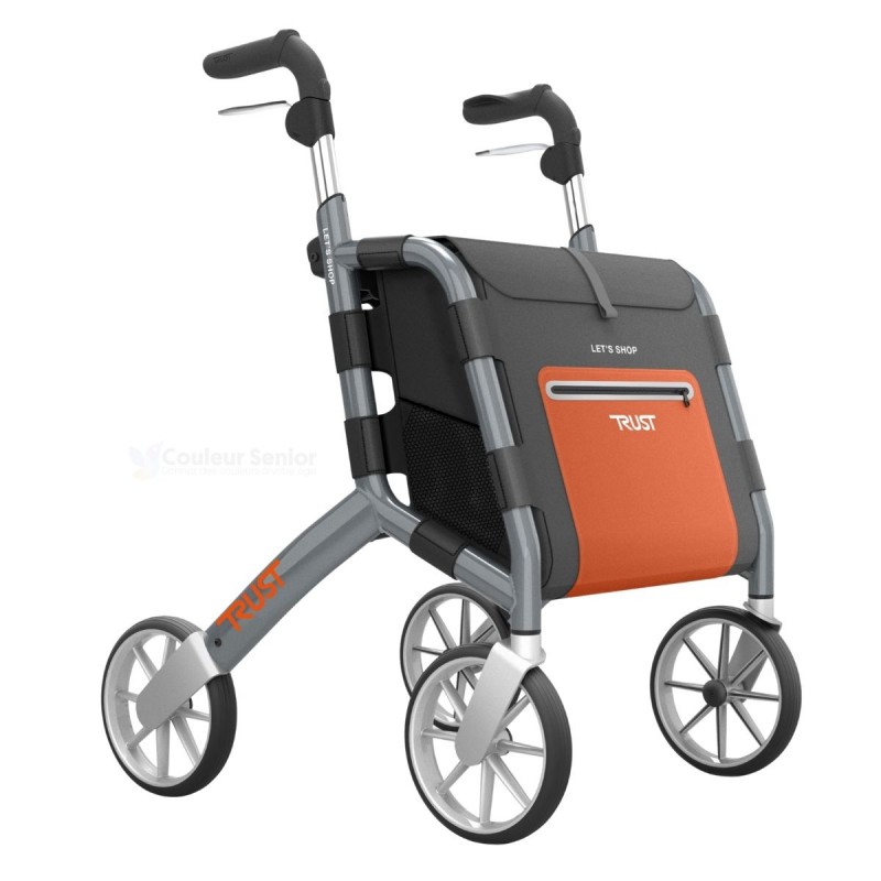 Chariot de courses design Let's Shop avec siège. Produit remboursé par la Sécurité sociale.