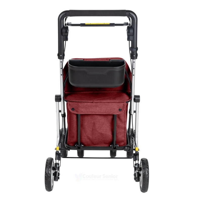 Chariot de courses pliable Lett 900, rouge, avec sac de grande capacité. Remboursé sécurité sociale.