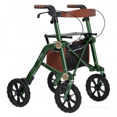 Déambulateur tout-terrain Trive au design suédois. Sac, dossier et porte-canne inclus. Excellent rapport Qualité-Prix.