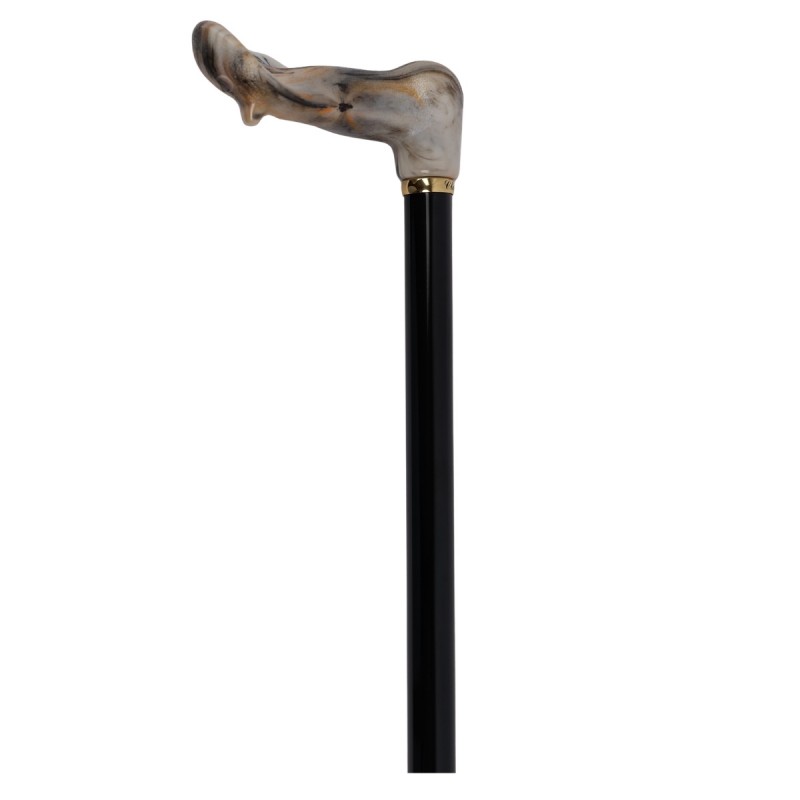 Canne de marche réglable en hauteur avec poignée orthopédique pour la droitière, qui réduit la douleur articulaire.