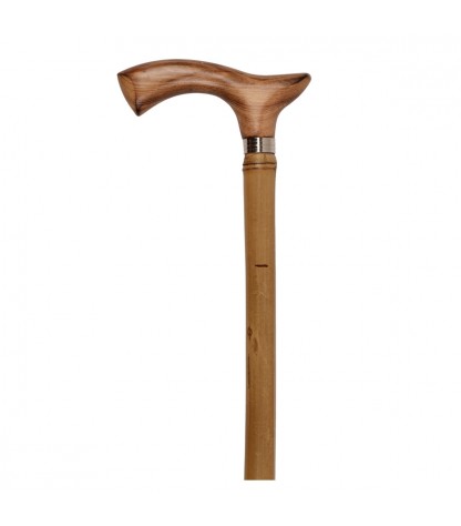 Canne de marche en bambou avec poignée en bois, originale et légère. Produit éligible au remboursement par la Sécu.
