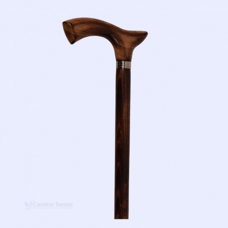 Canne de marche fixe en bois d’hêtre texturé, admissible au remboursement du Sécu. Idéal pour les seniors.