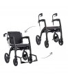 Rollz Motion noir transformation 2en1 fauteuil transfert déambulateur remboursable sécurité sociale