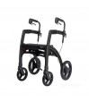 Rollz Motion noir déambulateur 4 roues vue avant pliable qualité pharmacie remboursable sécurité sociale