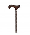 Canne de marche réglable avec poignée en bois, motif floral marron discret. Idéale pour offrir à une femme senior.