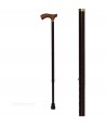 Canne de marche pour femme senior réglable, motif marron discret. Produit de qualité, élégant et sobre.