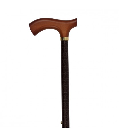 Canne de marche réglable pour seniors, motif marron élégant. Idéal pour les femmes. Remboursable par la Sécurité.