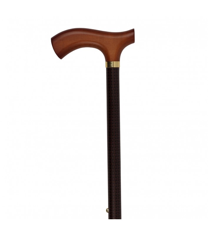Canne de marche réglable pour seniors, motif marron élégant. Idéal pour les femmes. Remboursable par la Sécurité.