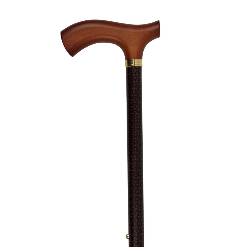 Canne de marche réglable pour seniors, motif marron élégant. Idéal pour les femmes. Remboursable par la Sécurité.