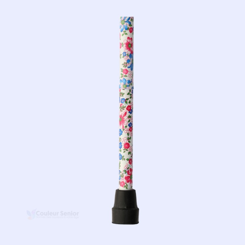 Embout sécurisé : canne de marche pour femme en aluminium. Design simple, féminin et romantique.